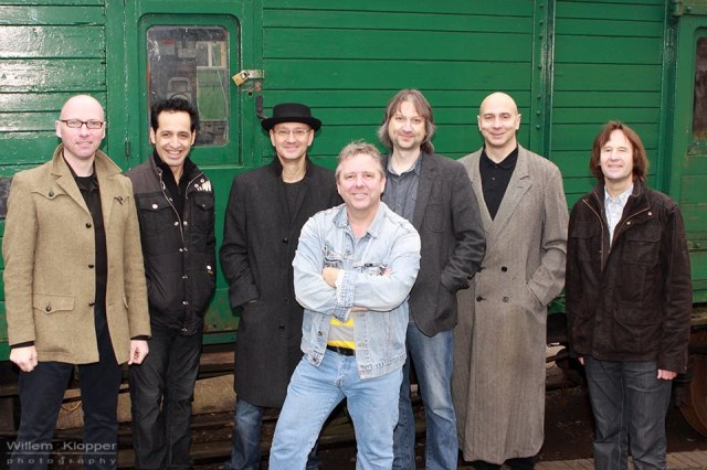 The members of Big Big Train with Dutch photographer, Willem Klopper.