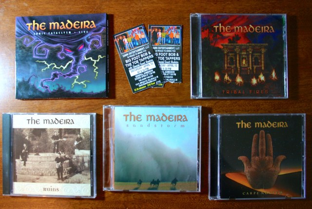 The five releases of The Madeira, the best surf band in the world.  Photo taken at Progarchy Allthing.